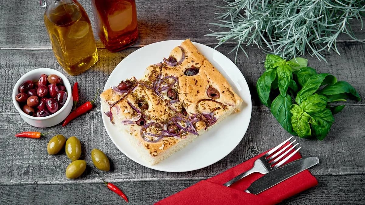 Focaccia con olive 🌿