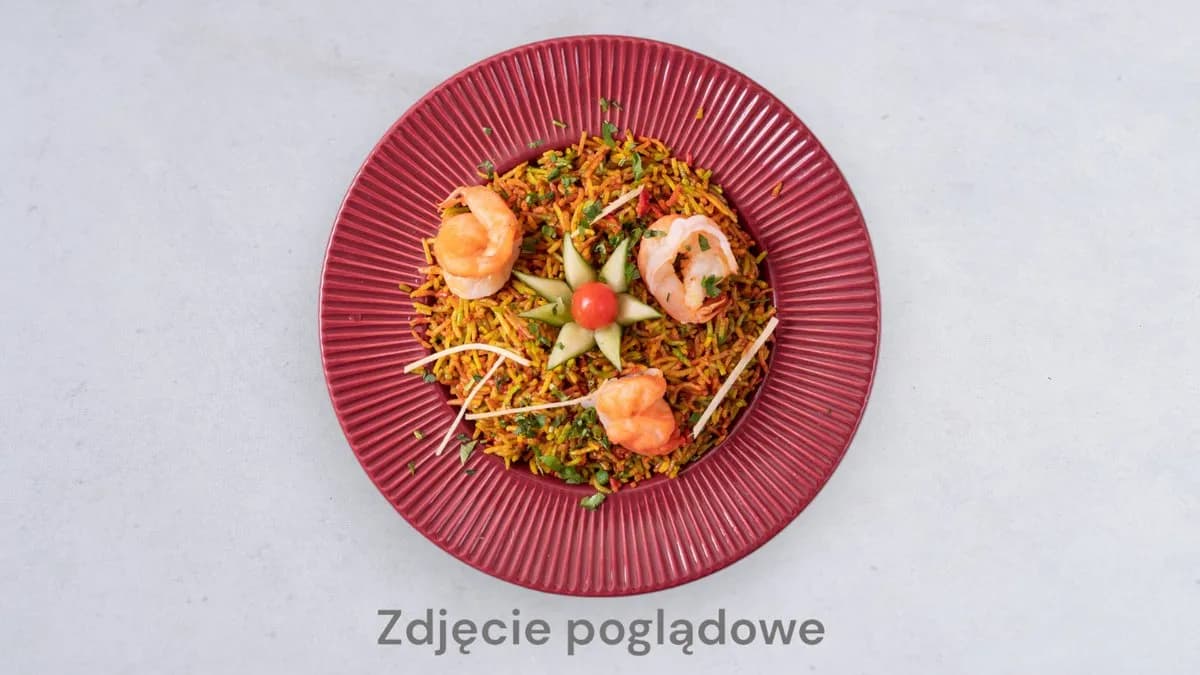 Dum biryani krewetki