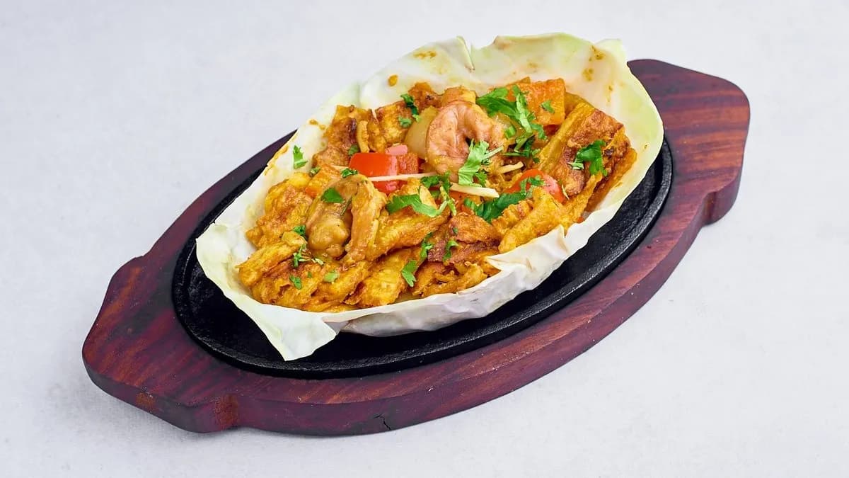 Prawns sizzlers + naan 🌶