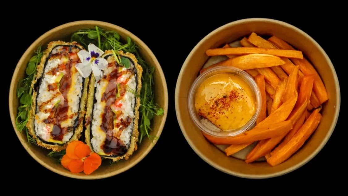 SUSHI BURGER Tuńczyk Surowy + Frytki Z Batata