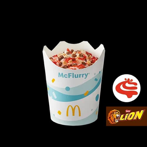 McFlurry® o smaku waniliowym Lion®  z polewą truskawkową