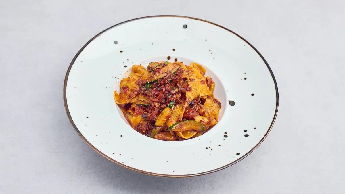 Pappardelle z kiełbasą Nduja