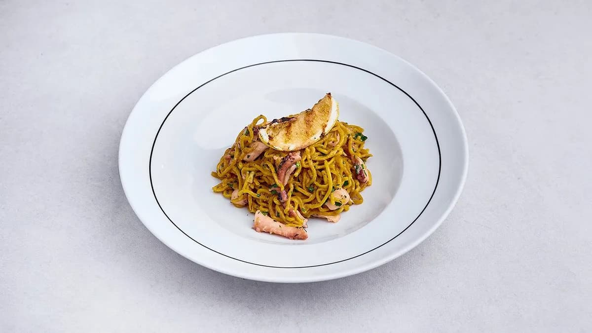 Tagliolini al limone con polpo