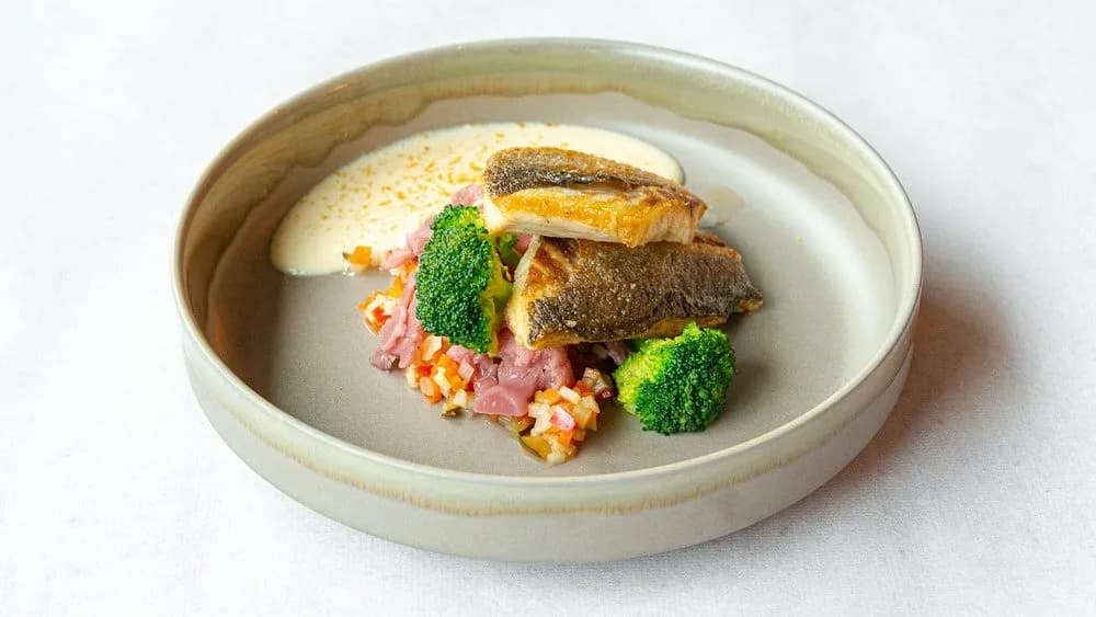 Okoń morski na ziołowym risotto