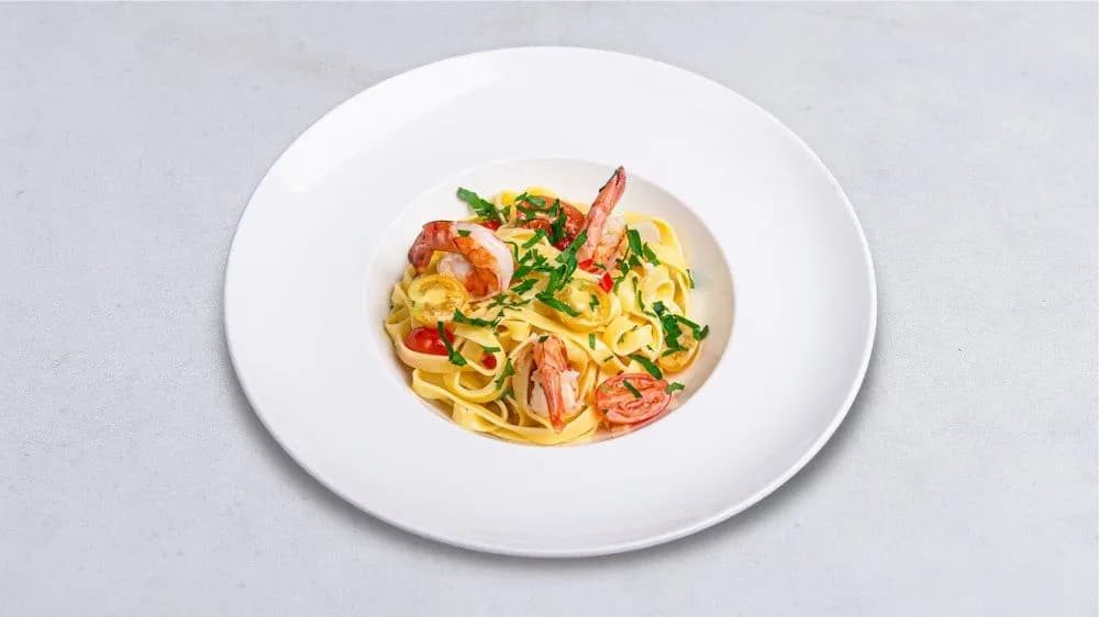 Makaron z krewetkami