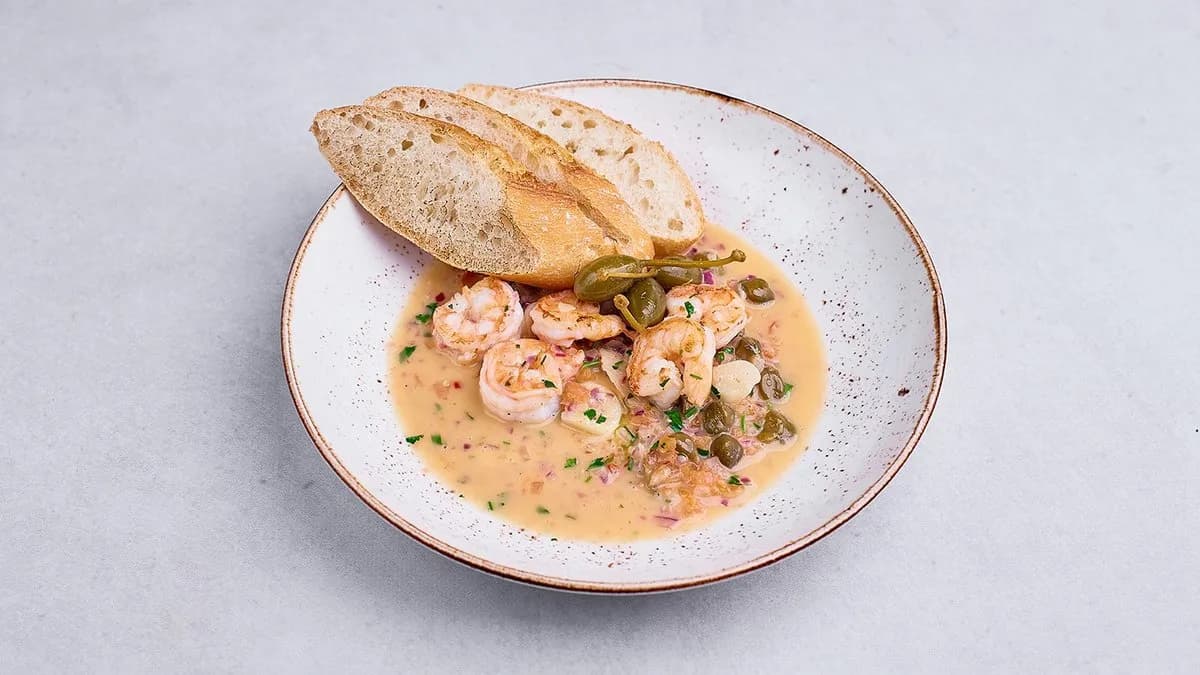 Krewetki w sosie winno - maślanym (7 szt)