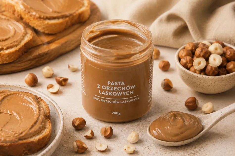 Pasta z orzechów laskowych 100% - 200g