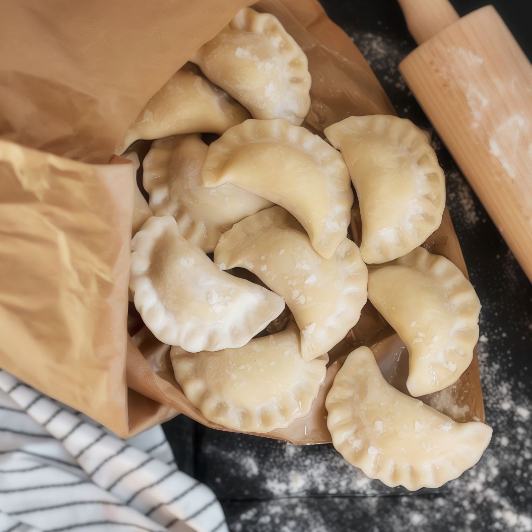 Pierogi ze świeżym szpinakiem i serem mozarella