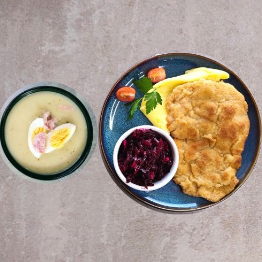 Żurek + schabowy + surówka