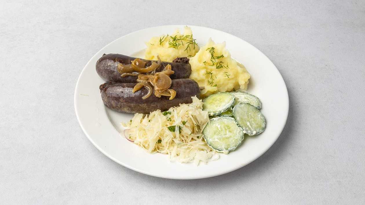Black pudding with onions + SOUP