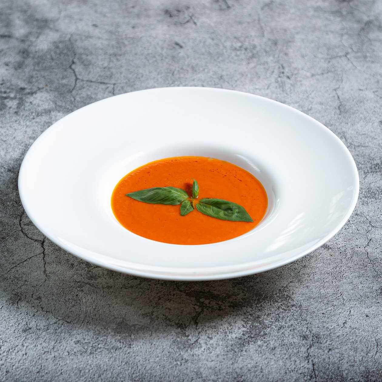 Tomato Cream with Mozzarella and Basil