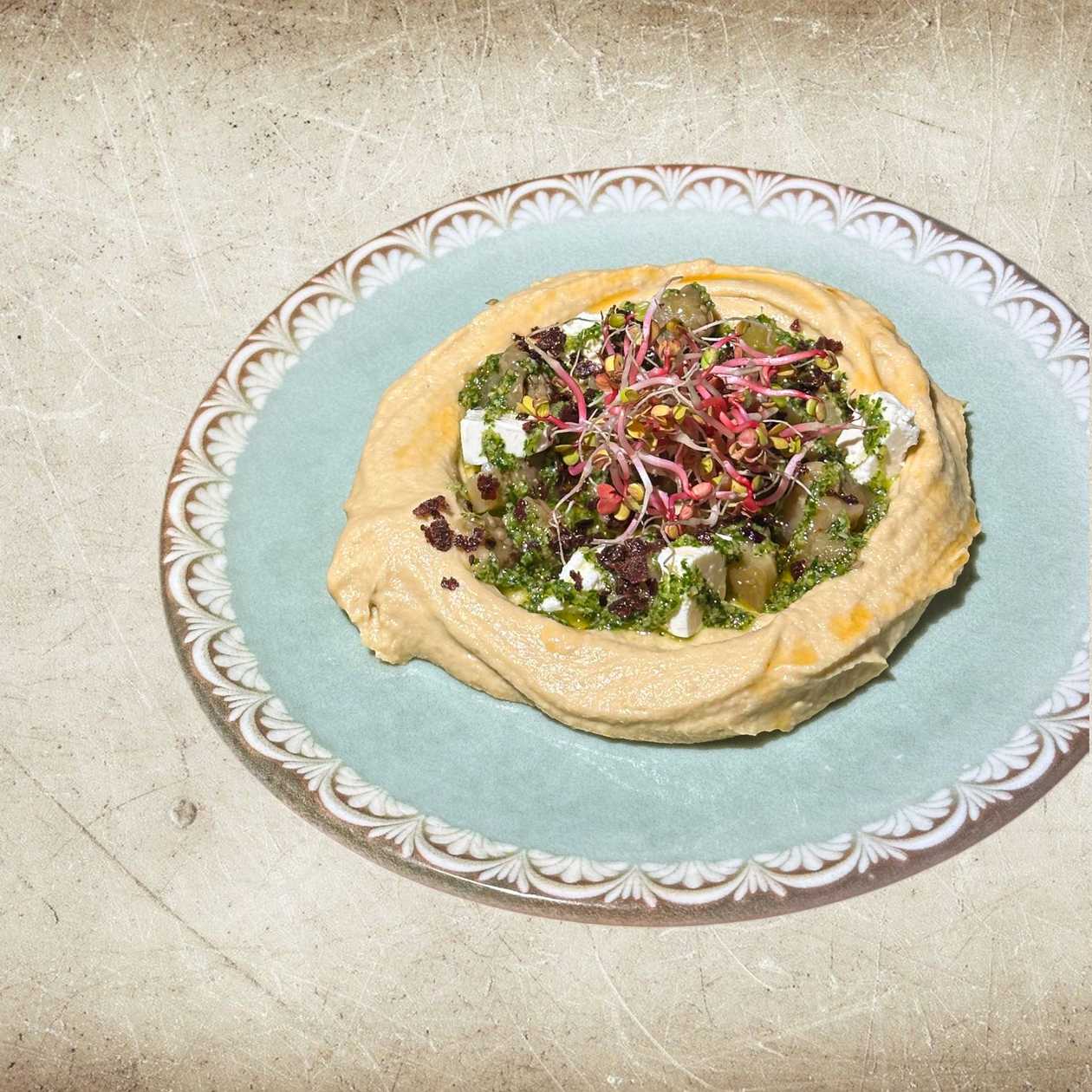 Hummus with Roast Beef