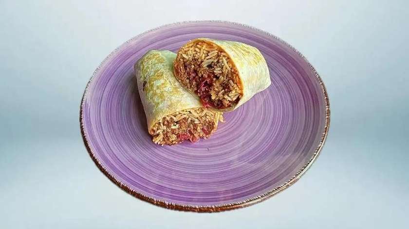 Ground no-beef burrito