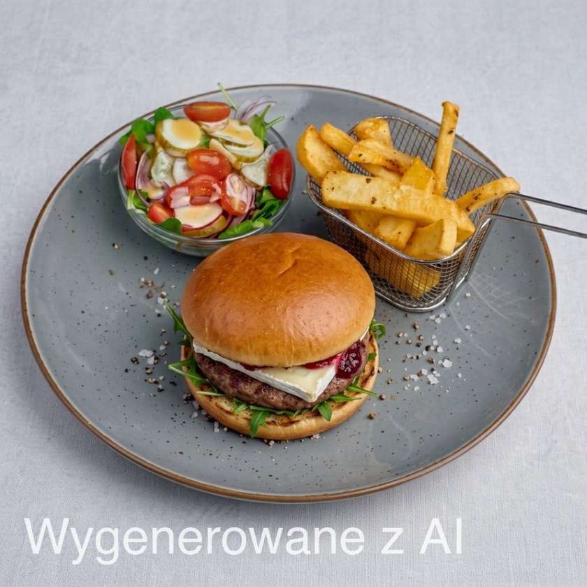 Camembert burger lunch