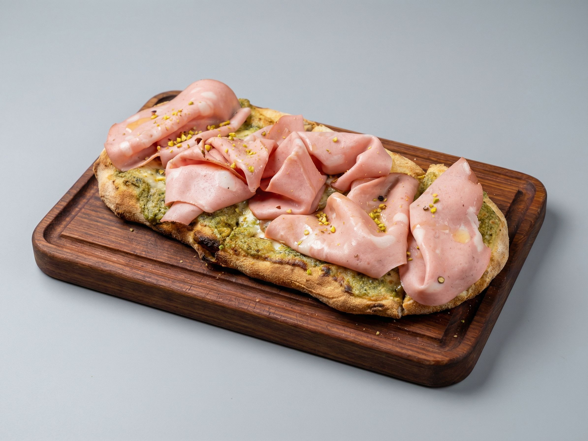 PINSA MORTADELLA A PISTACCHIO