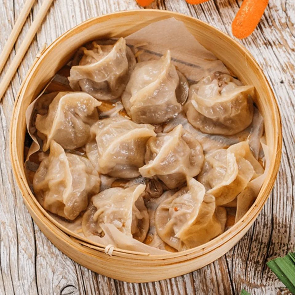 Pierogi z wołowiną, porem i marchewką
