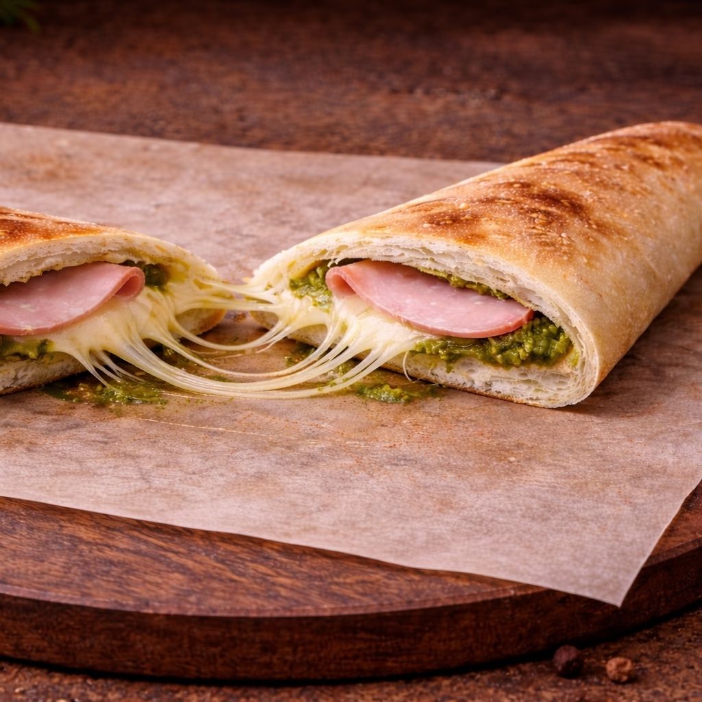 Bagietka szynka & zielone pesto