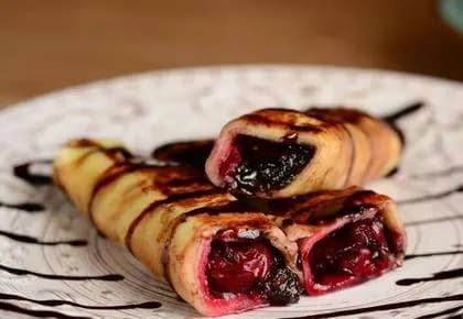 Pancackes cherry, chocolate & nuts 2pcs