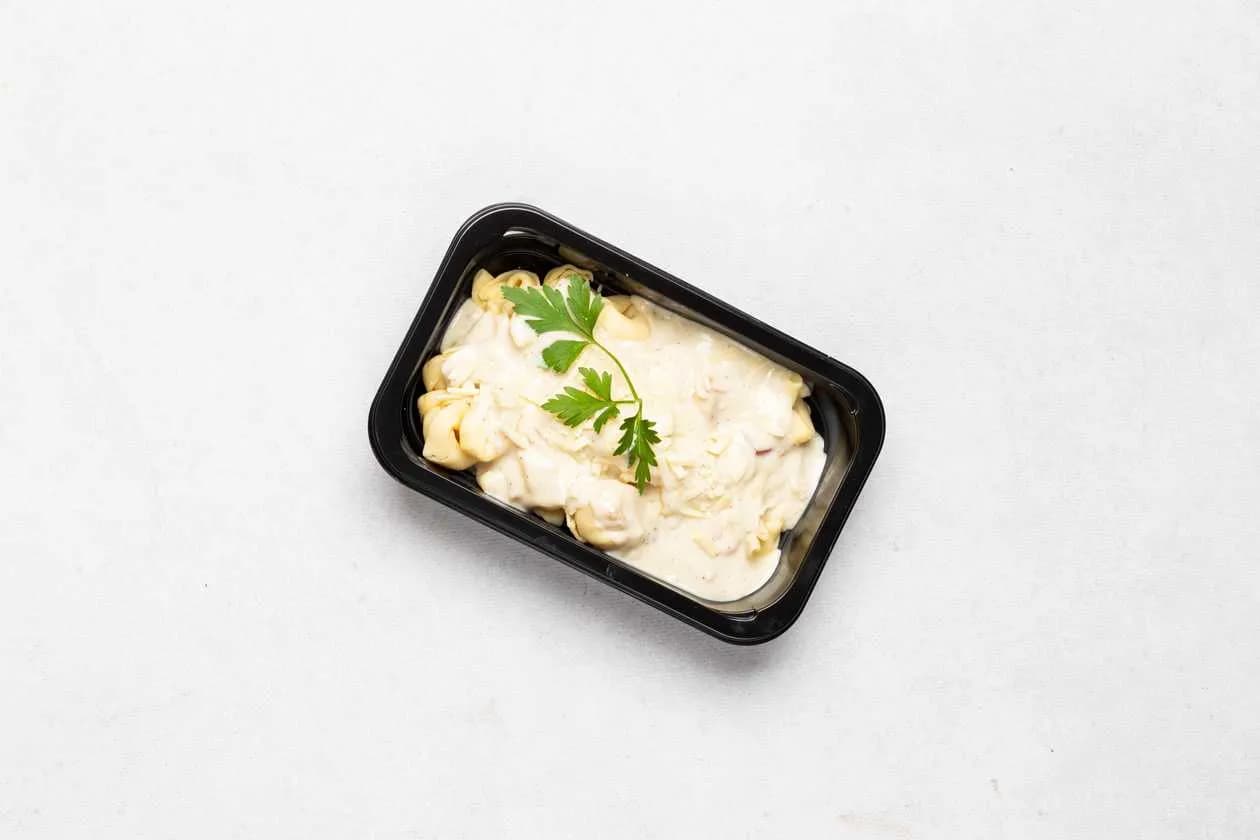 Meat Tortellini with Carbonara Sauce