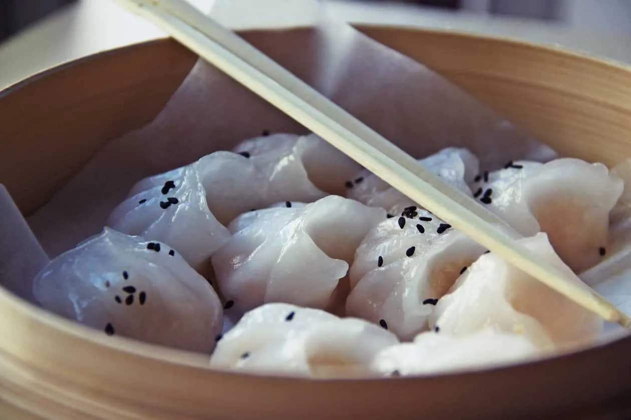 Ha Cao with Pork, Leek and Fresh Coriander