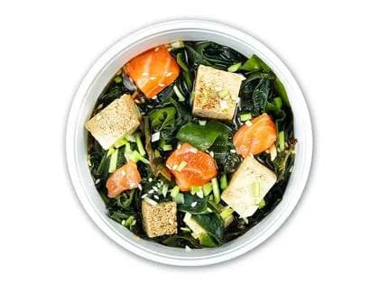 Misoshiru Soup with Salmon and Wakame Algae