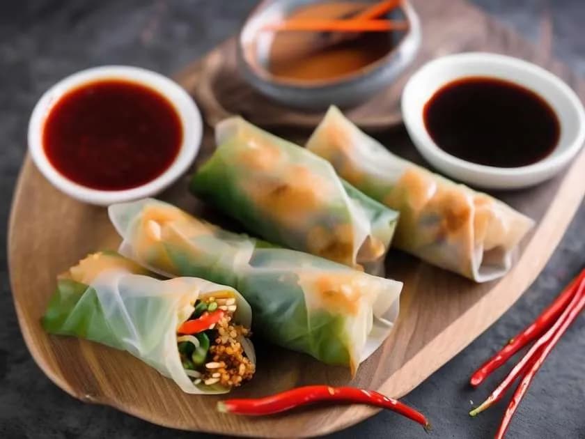 Spring Rolls Vegan with 2 Sauces