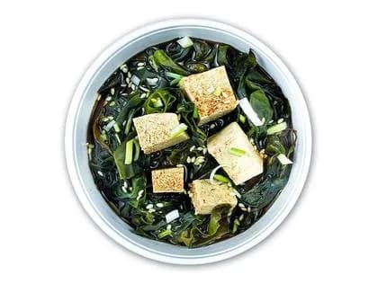 Misoshiru Soup with Tofu Cheese and Wakame Algae