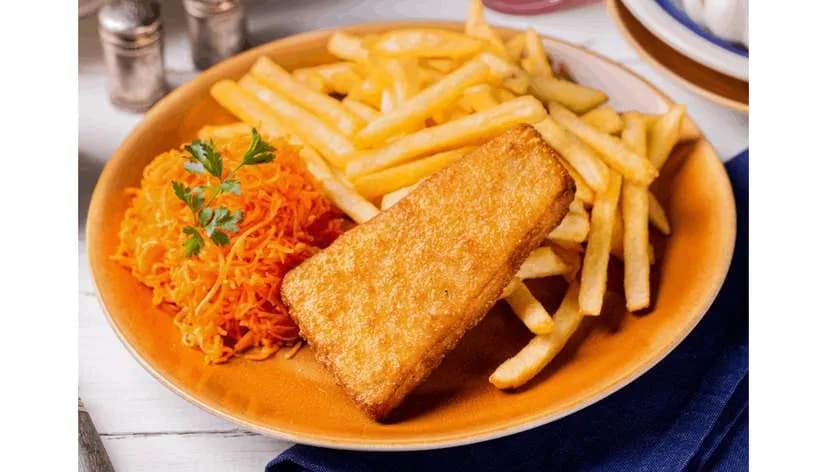 Mintaj panierowany + zupa