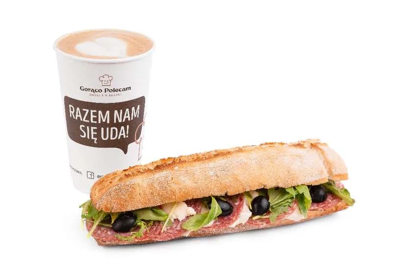 DELIVERY Bagietka z salami + kawa