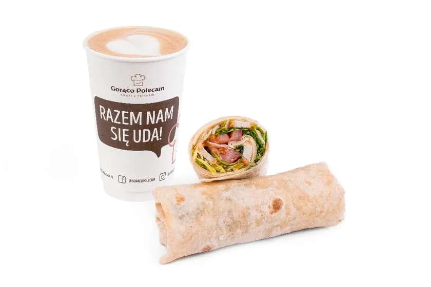DELIVERY Wrap z panierowanym kurczakiem + kawa