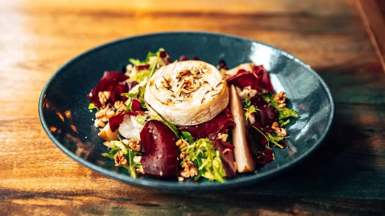 Lettuce with Rosemary and Garlic Roasted Camembert