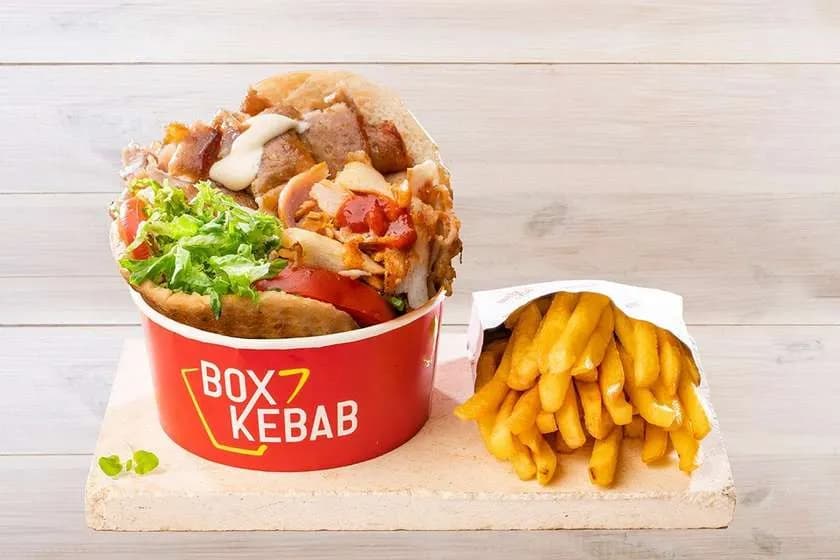 Kebab on Thick Dough with Fries