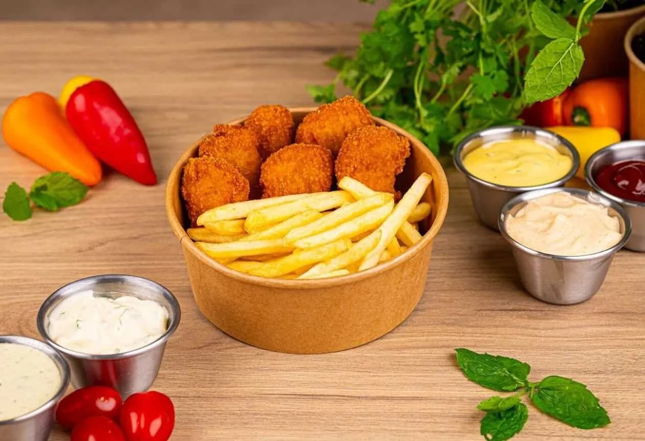 Box Vegan Nuggets, Fries