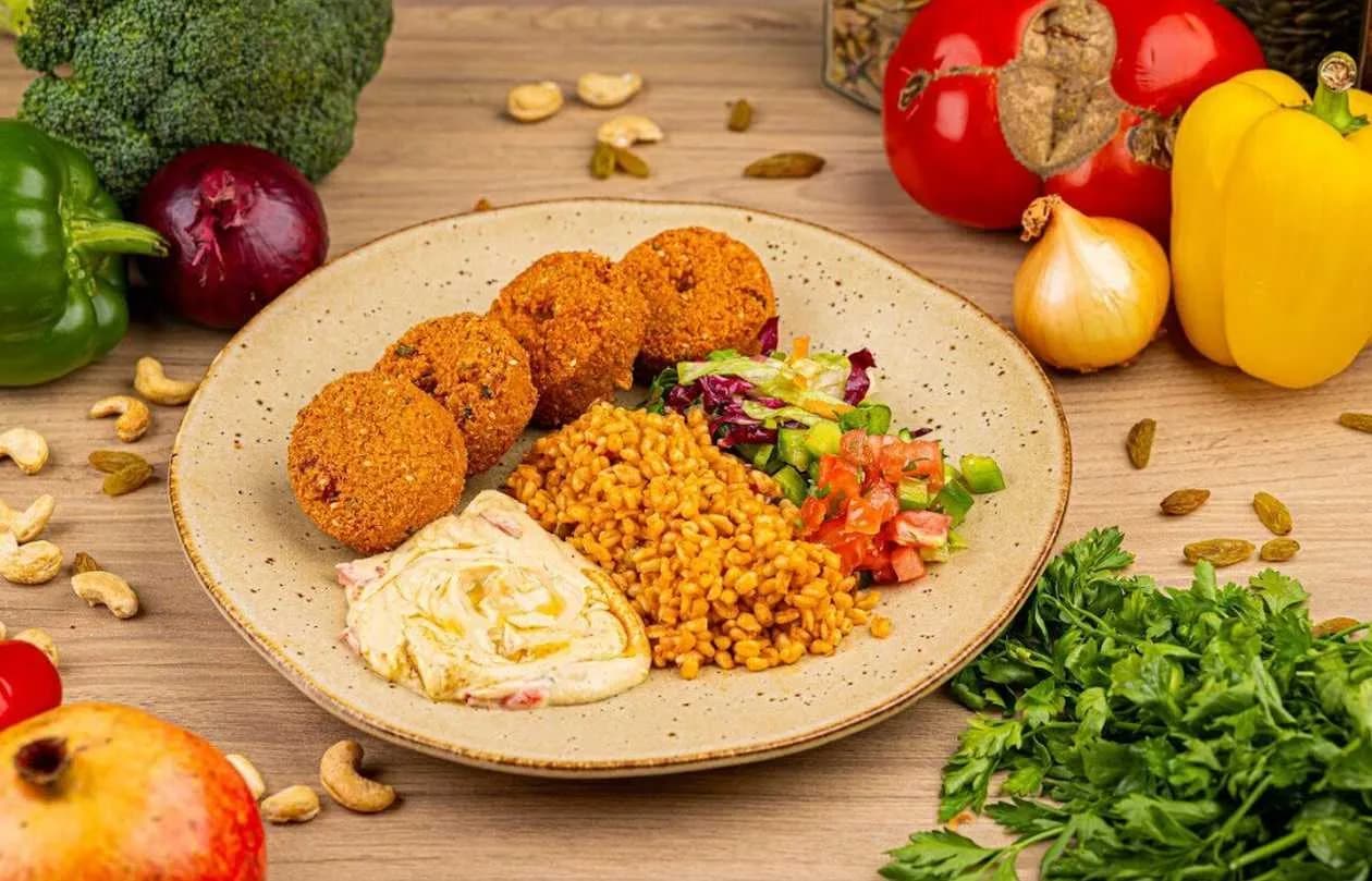 Falafel Plate, Sweet Potatoes