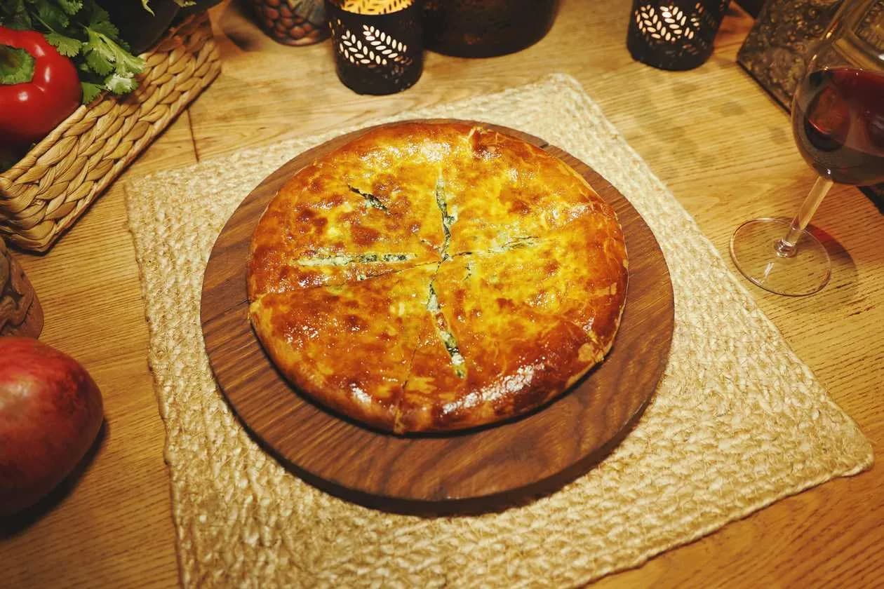 Khachapuri with Cheese and Spinach