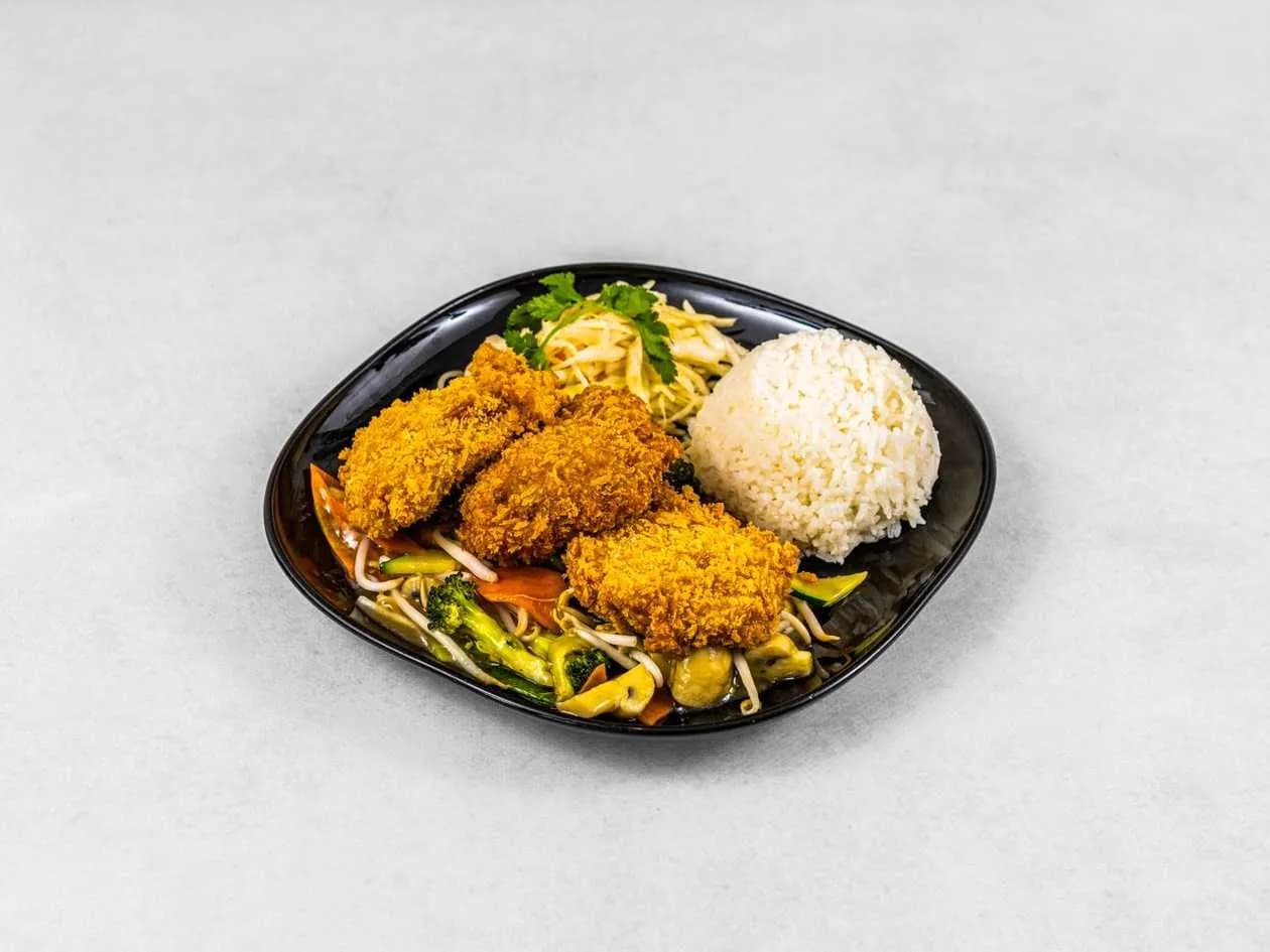 Crispy cutlets with vegetables