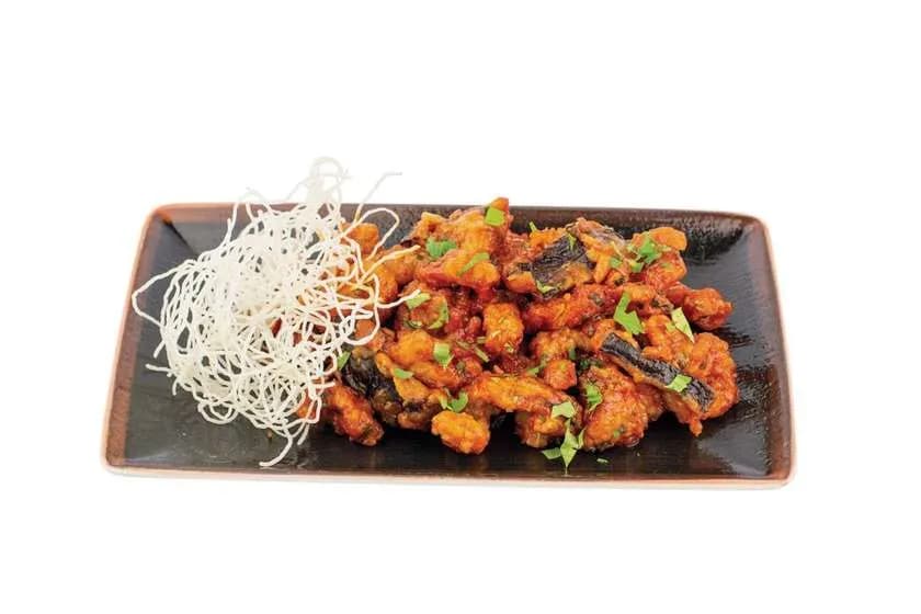 Crispy pork with eggplant (350g)