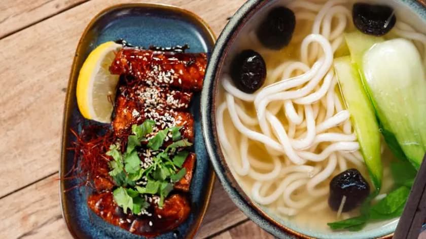 Udon Dashi - łosoś teriyaki