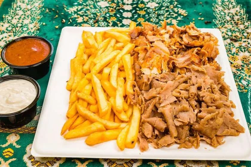 Kebab on a Plate with mixed meat (no salad)