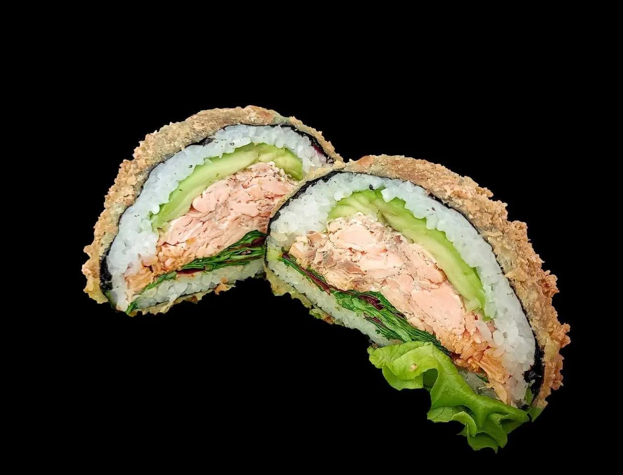 Sushi Burger with Baked Salmon