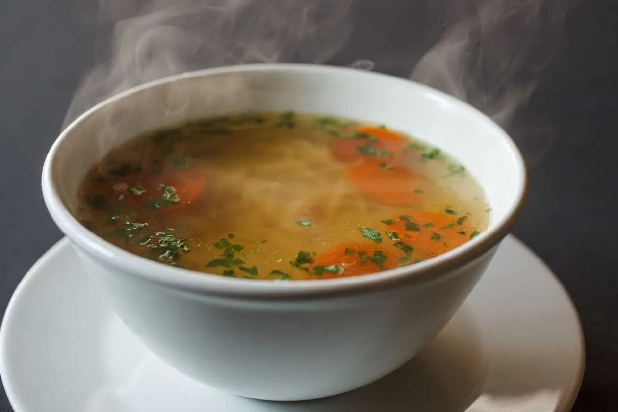 Homemade Beef and Poultry Broth with Pasta