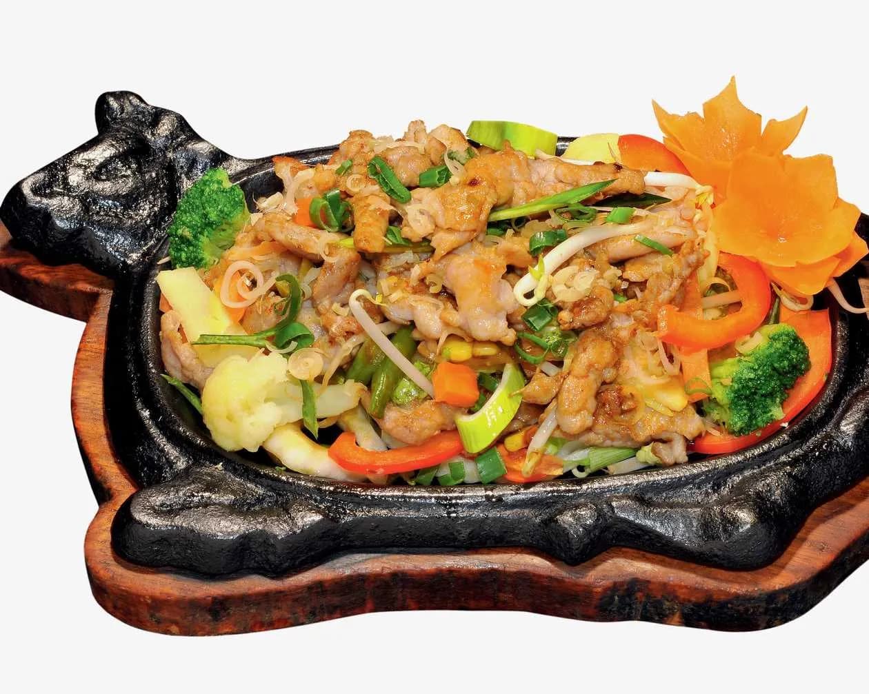 55. Pork "Dancing on a Hot Platter"