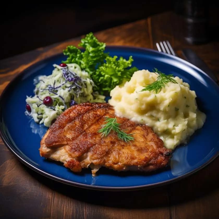 Sznycel ze schabu z puree ziemniaczanym