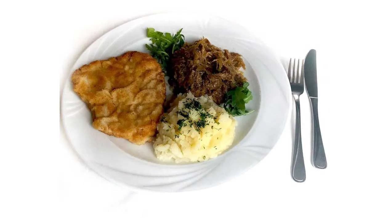 Pork chop, fried cabbage