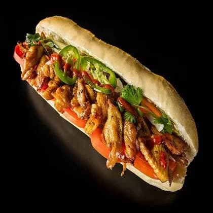 Bagietque with chicken and garlic butter