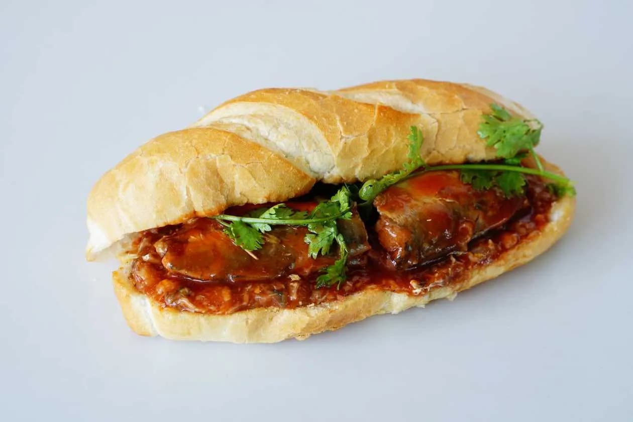 Baguette with Fish in Tomato Sauce