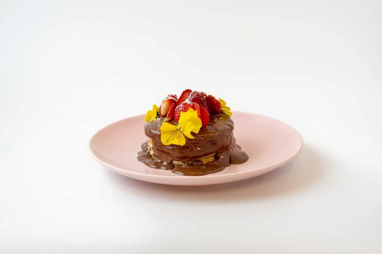 Pancakes with Nutella and Strawberries