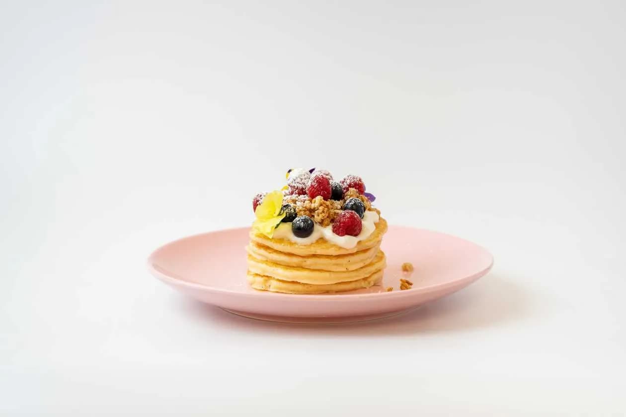 Pancakes with Yogurt and Forest Fruits