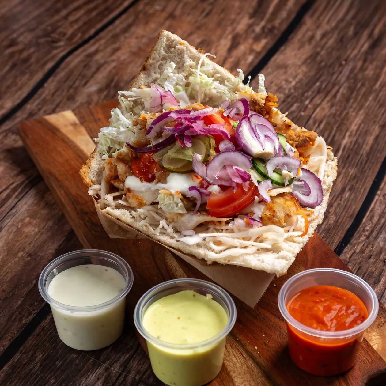 Mixed Kebab in Thick Dough (Beef + Chicken)