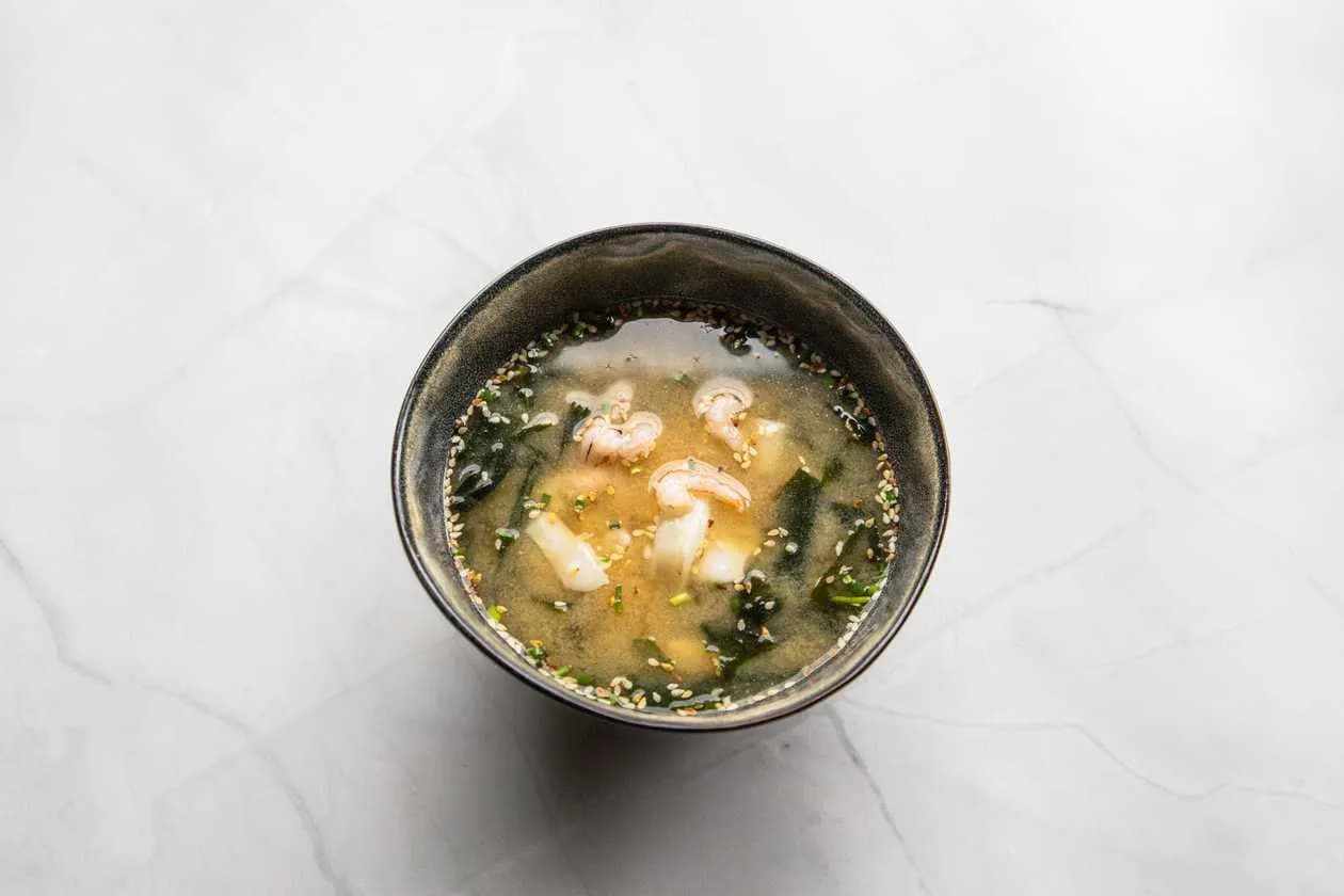 Miso soup with seafood